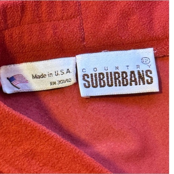 Vintage 70's Country Suburban Burnt Orange Suede Flare Skirt - Picture 6 of 7